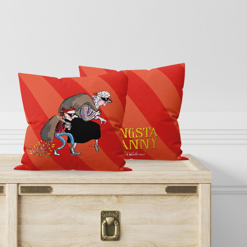 Greatest Jewel Theft in History Striped Cushion